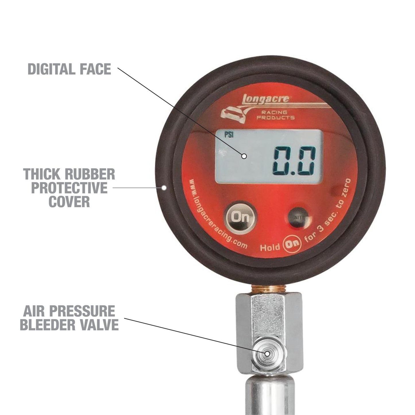 Longacre 2" Digital Tire Pressure Gauge, Basic Style 0-60PSI