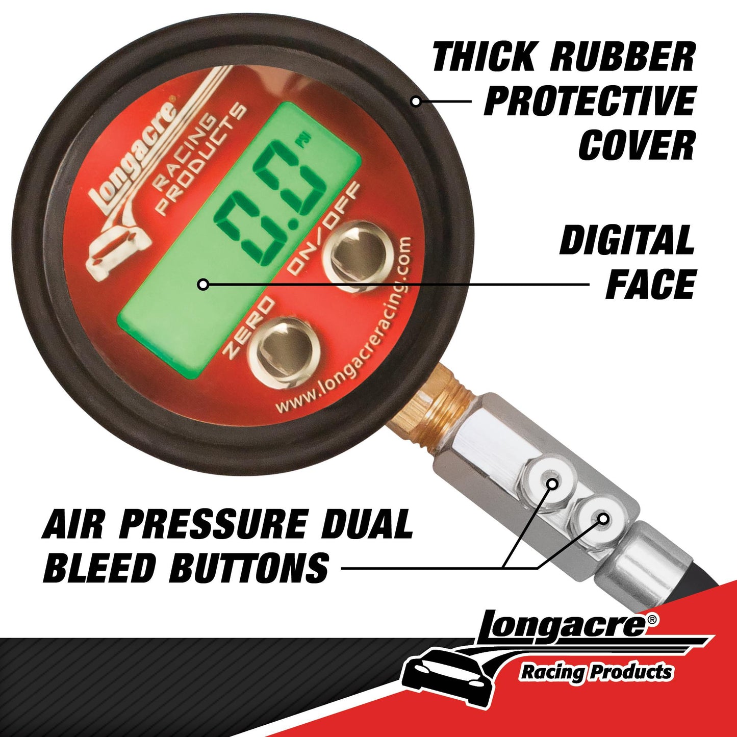 Longacre Pro Digital Tire Pressure Gauge 0-60PSI